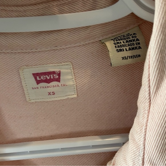 Levi’s Fresh Collection (Peapod) Oversized Pastel Pink Cotton Denim Shacket - Picture 9 of 9